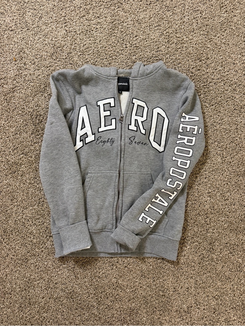 Aeropostale Gray Full-Zip Hoodie